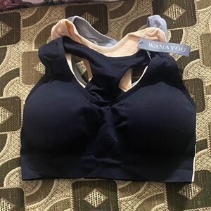 WANAYOU — Seamless Padded Sports Bra (Pack of 3)